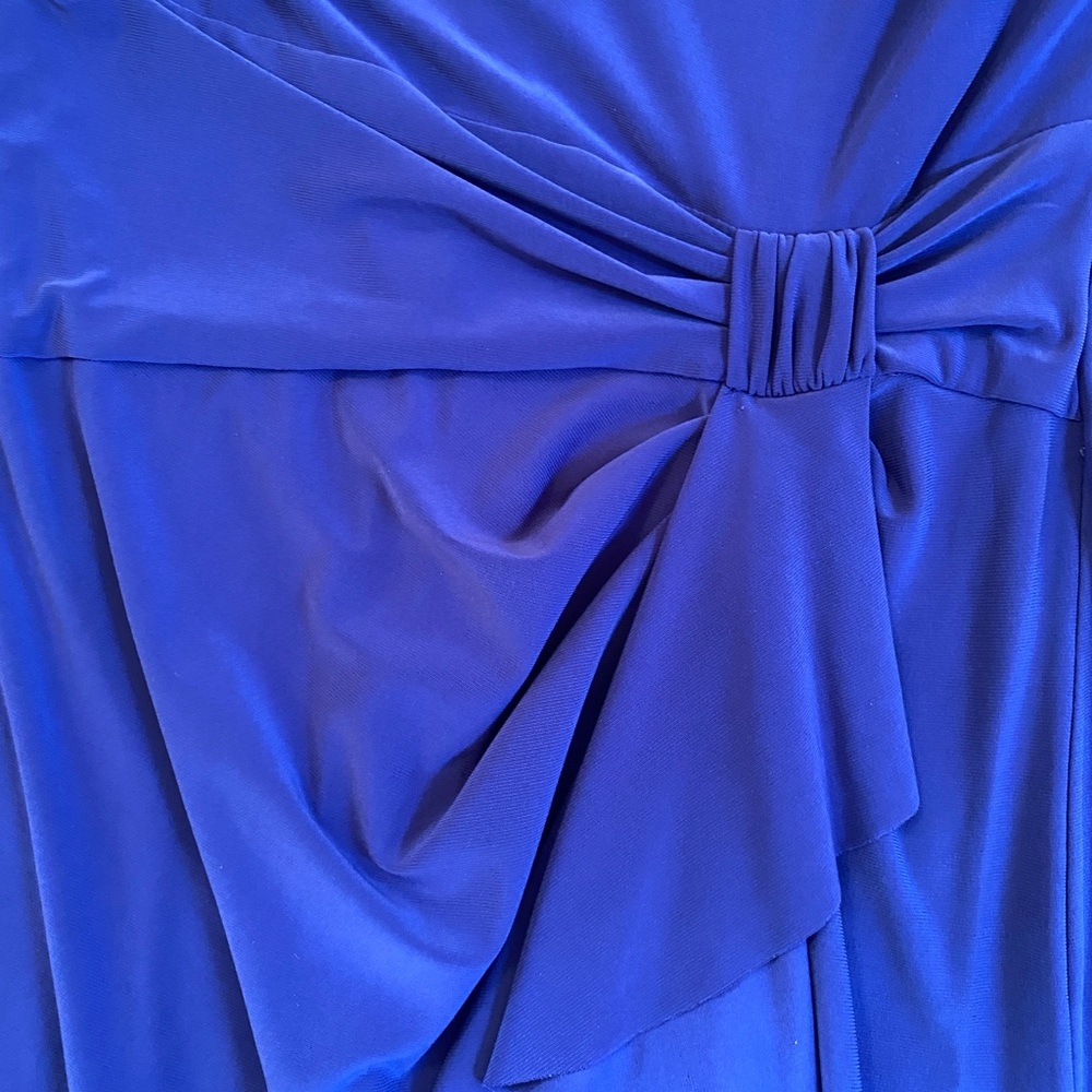 Beautiful Chaps Women’s Royal Blue Sleeveless Draped Midi Dress, Size Medium - Picture 6 of 9